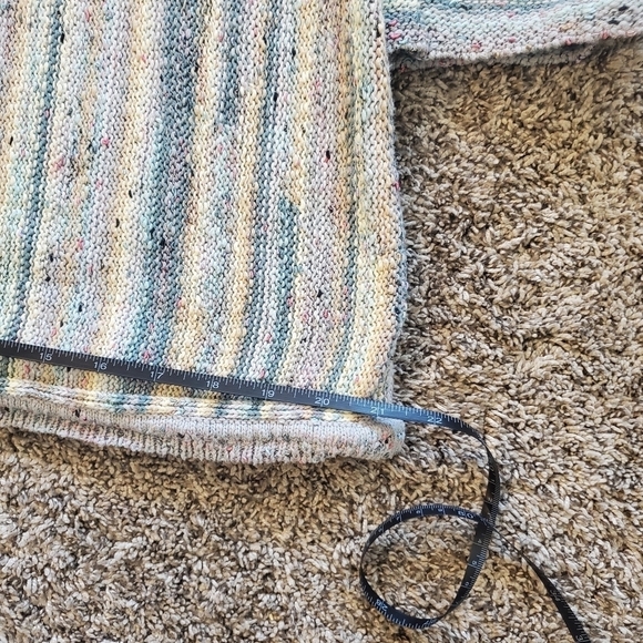 j jill L cotton blend sweater abstract line green fall. - Picture 8 of 13